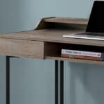 Taupe and Black 22-Inch Writing Desk With Two Drawers 12 Taupe and Black 22-Inch Writing Desk With Two Drawers