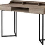 Taupe and Black 22-Inch Writing Desk With Two Drawers 11 Taupe and Black 22-Inch Writing Desk With Two Drawers