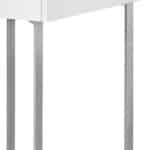 White and Silver Writing Desk With Two Drawers 22-Inch