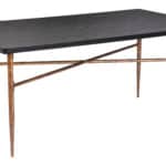 Modern Black and Bronze Dining Table with Steel Base