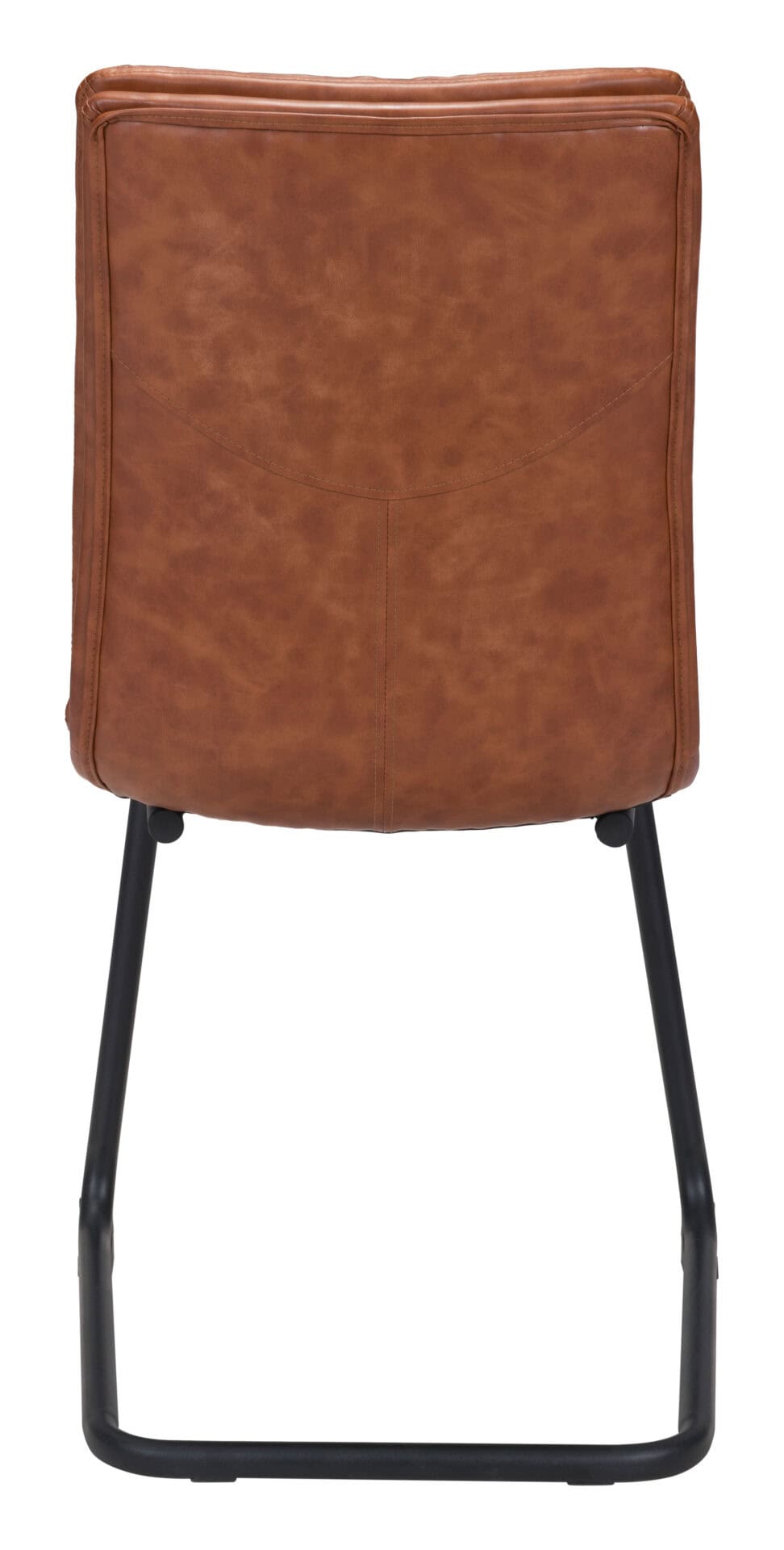 Vintage Brown Faux Leather Dining Chair with Steel Frame (Set of 2) 6 Vintage Brown Faux Leather Dining Chair with Steel Frame (Set of 2) - Image 6