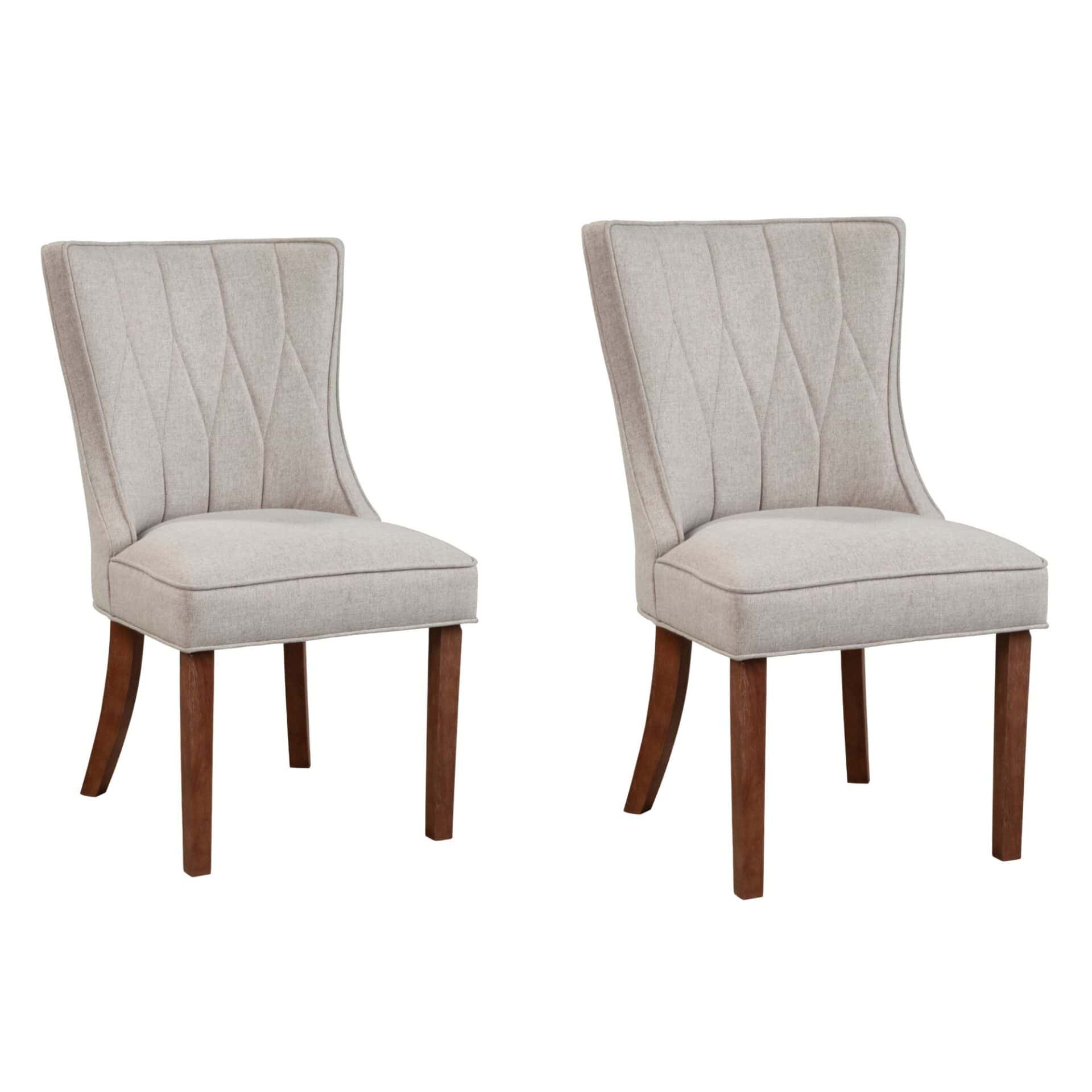 Antique Cappuccino Upholstered Rubberwood Side Chairs (Set of 2) 4 Antique Cappuccino Upholstered Rubberwood Side Chairs (Set of 2) - Image 4