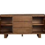 Antique Cappuccino Pine Sideboard with Drawers and Shelved Cabinets 11 Antique Cappuccino Pine Sideboard with Drawers and Shelved Cabinets