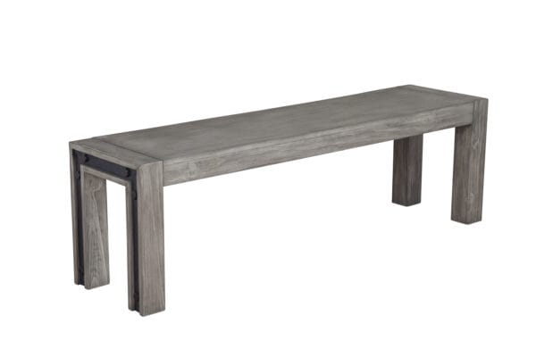 Grey and Black Rustic Industrial Solid Pine Dining Bench