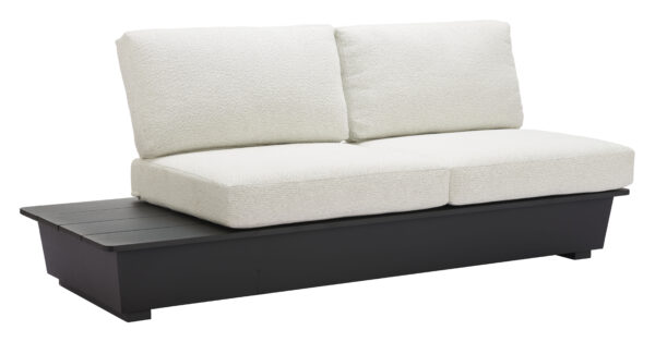 Modern Outdoor Loveseat with Side Table Beige