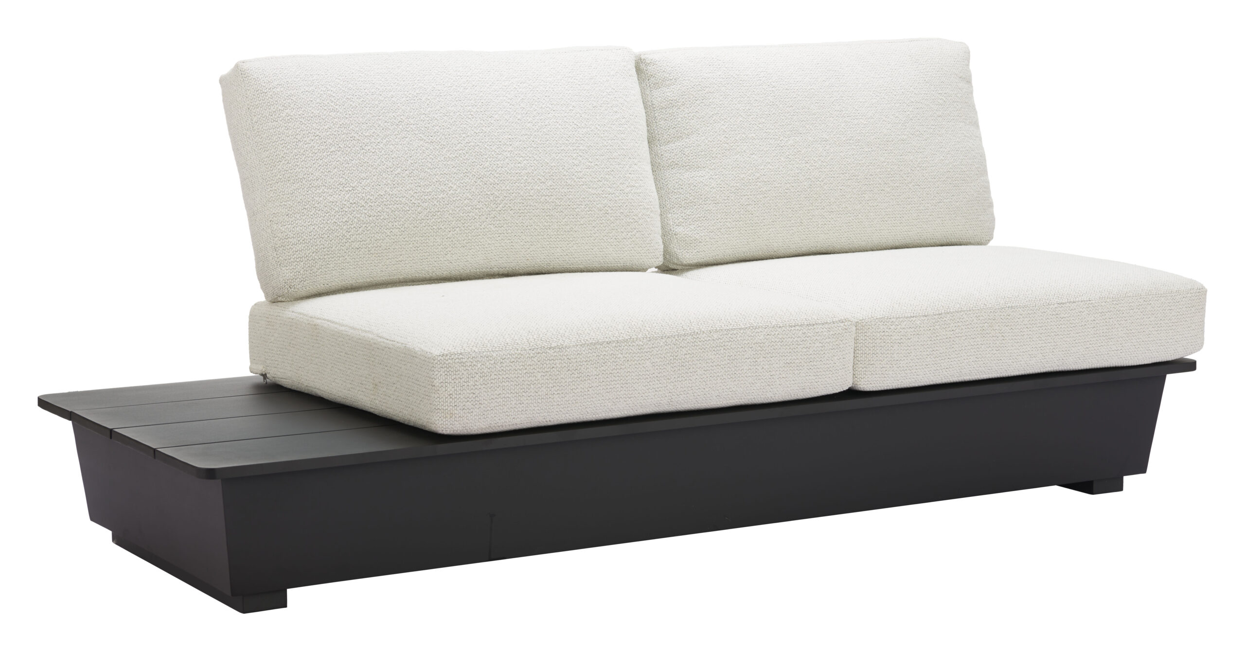Modern Outdoor Loveseat with Side Table Beige