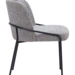 Modern Black and White Dining Chair with Teddy Fabric (Set of 2) 9 Modern Black and White Dining Chair with Teddy Fabric (Set of 2)