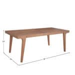 Natural Solid Pine Dining Table with Tapered Legs, Contemporary Style