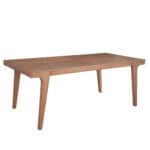 Natural Solid Pine Dining Table with Tapered Legs, Contemporary Style