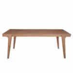 Natural Solid Pine Dining Table with Tapered Legs, Contemporary Style