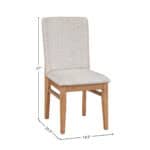 Natural Contemporary Solid Pine Side Chair with Oatmeal Cushion