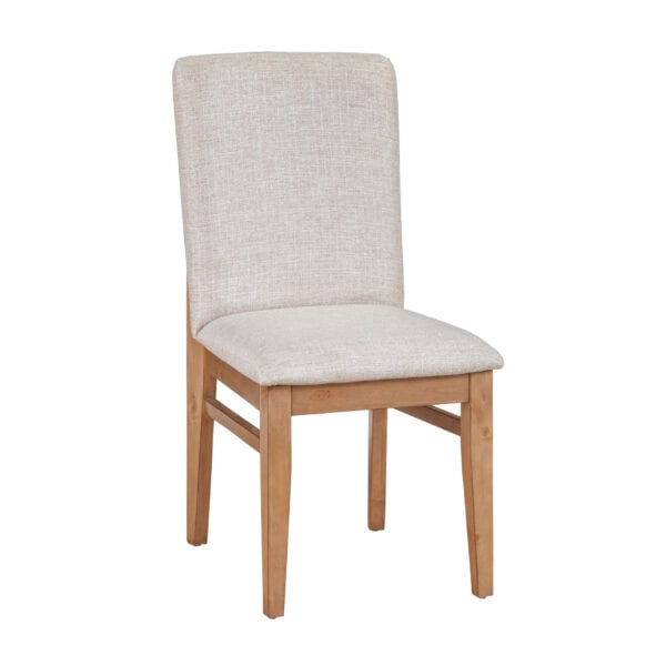 Natural Contemporary Solid Pine Side Chair with Oatmeal Cushion