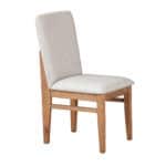Natural Contemporary Solid Pine Side Chair with Oatmeal Cushion