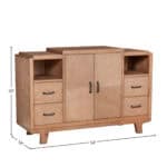 Natural Solid Pine Contemporary Sideboard with Drawers and Cabinets