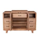 Natural Solid Pine Contemporary Sideboard with Drawers and Cabinets