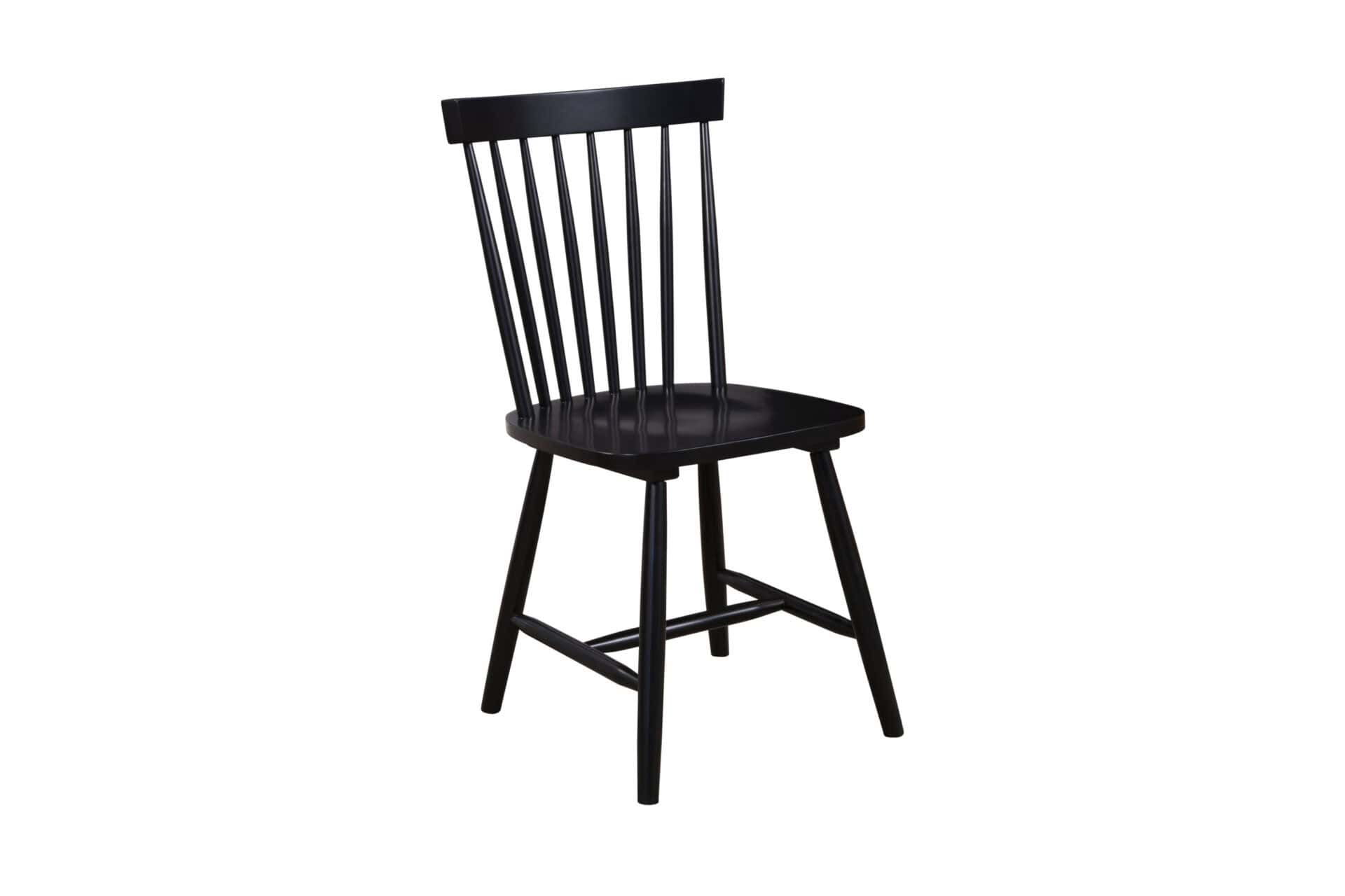 Black Solid Rubberwood Modern Farmhouse Side Chairs (Set of 2) 3 Black Solid Rubberwood Modern Farmhouse Side Chairs (Set of 2) - Image 3