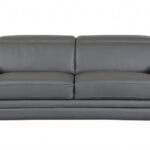 Two Piece Dark Gray Italian Leather Five Person Seating Set