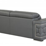 Two Piece Dark Gray Italian Leather Five Person Seating Set