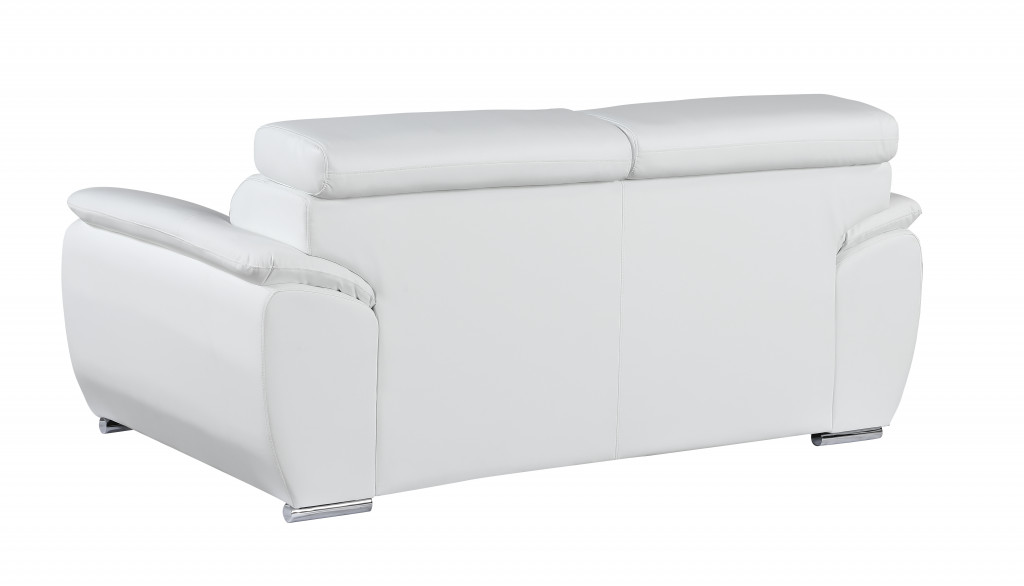 White Genuine Leather 5-Person Sofa and Loveseat Set 5 White Genuine Leather 5-Person Sofa and Loveseat Set - Image 5