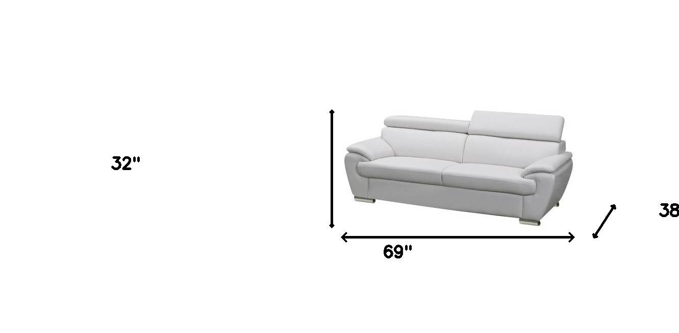 White Genuine Leather 5-Person Sofa and Loveseat Set 9 White Genuine Leather 5-Person Sofa and Loveseat Set - Image 9