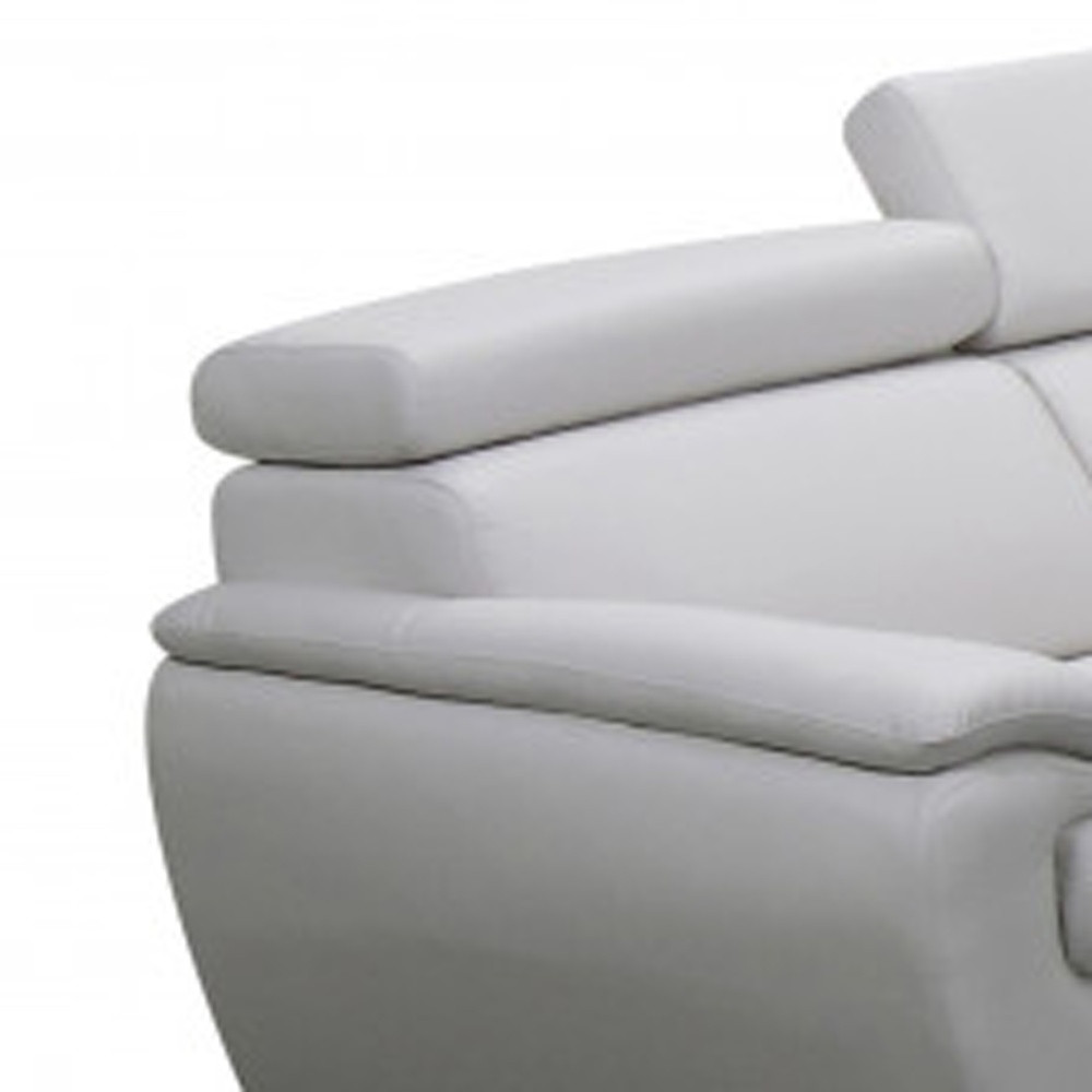 White Genuine Leather 5-Person Sofa and Loveseat Set 6 White Genuine Leather 5-Person Sofa and Loveseat Set - Image 6