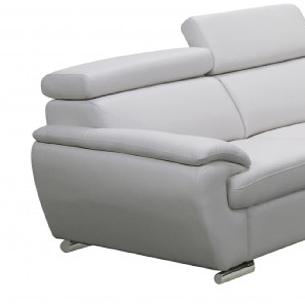 White Genuine Leather 5-Person Sofa and Loveseat Set 7 White Genuine Leather 5-Person Sofa and Loveseat Set - Image 7