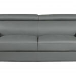 Gray Genuine Leather 5-Person Sofa and Loveseat Set, 2-Piece
