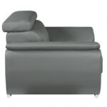 Gray Genuine Leather 5-Person Sofa and Loveseat Set, 2-Piece