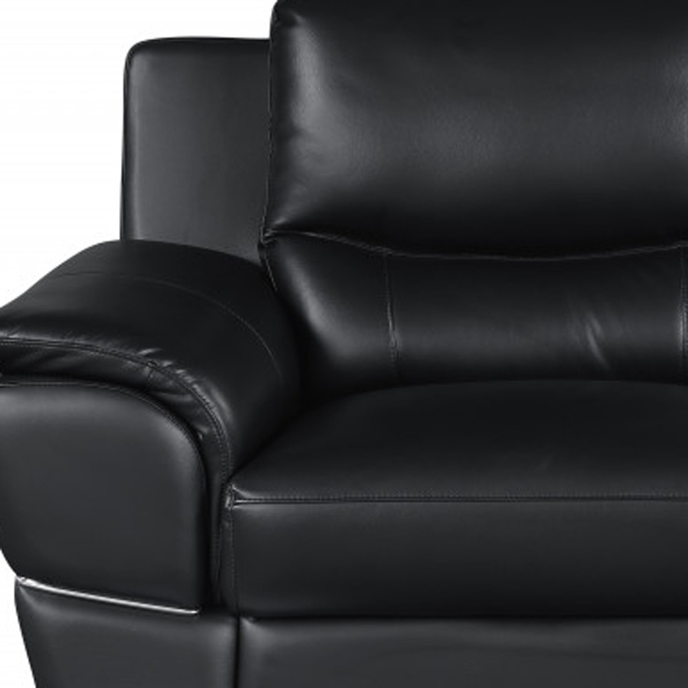 Two Piece Black Leather Five Person Sofa and Loveseat Set 6 Two Piece Black Leather Five Person Sofa and Loveseat Set - Image 6
