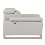 Light Gray Italian Leather 5-Person Sofa and Loveseat Set