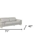 Light Gray Italian Leather 5-Person Sofa and Loveseat Set