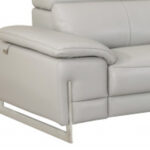 Light Gray Italian Leather 5-Person Sofa and Loveseat Set