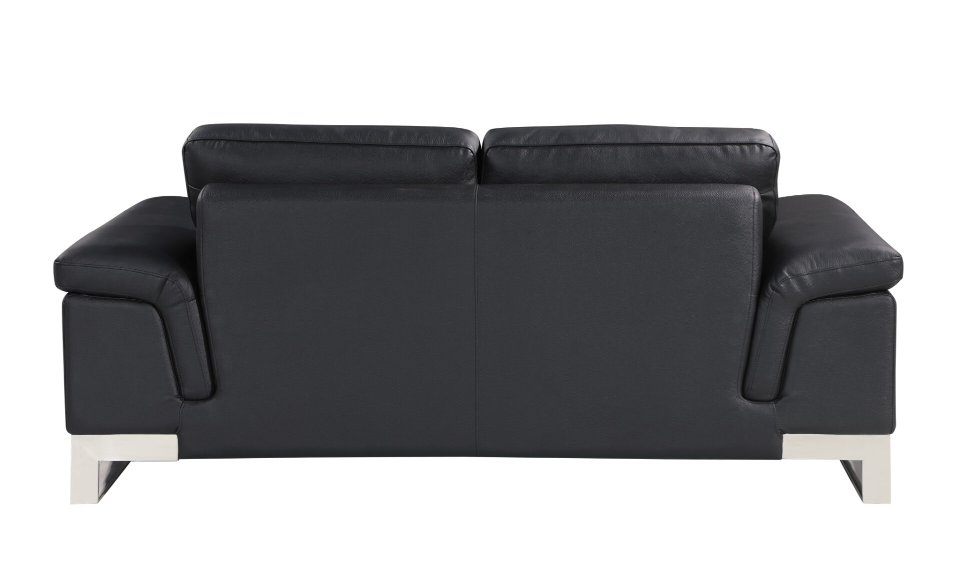 Two Piece Black Italian Leather Five Person Seating Set 8 Two Piece Black Italian Leather Five Person Seating Set - Image 8