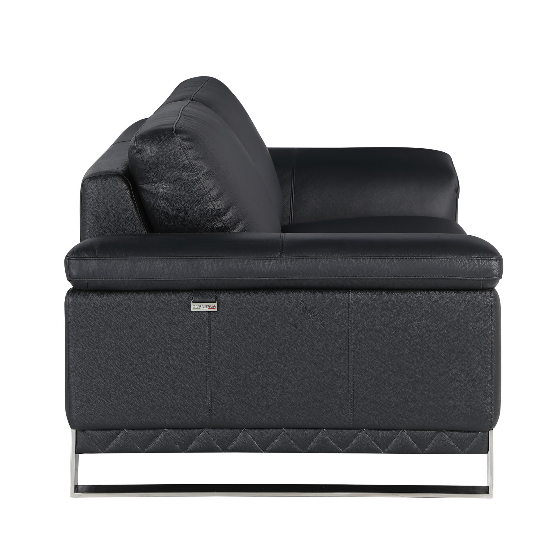 Two Piece Black Italian Leather Five Person Seating Set 9 Two Piece Black Italian Leather Five Person Seating Set - Image 9
