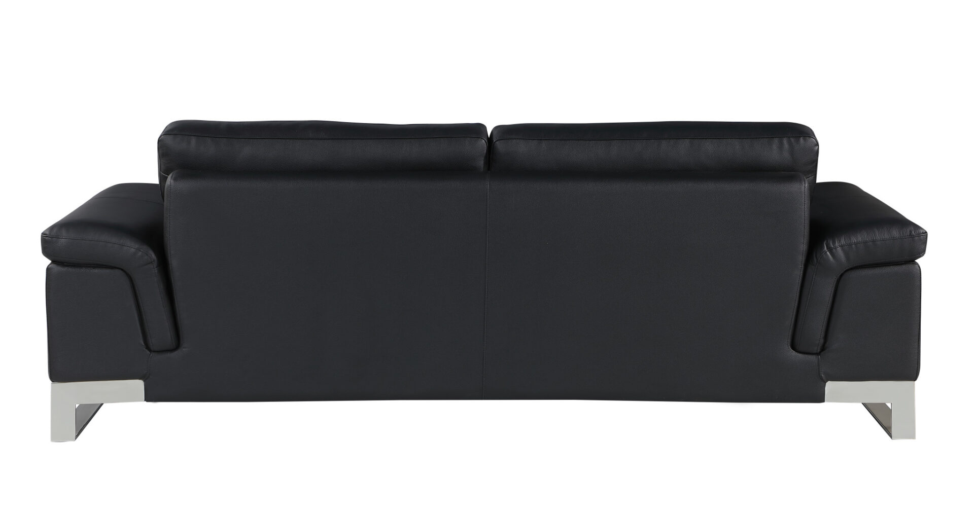 Two Piece Black Italian Leather Five Person Seating Set 5 Two Piece Black Italian Leather Five Person Seating Set - Image 5