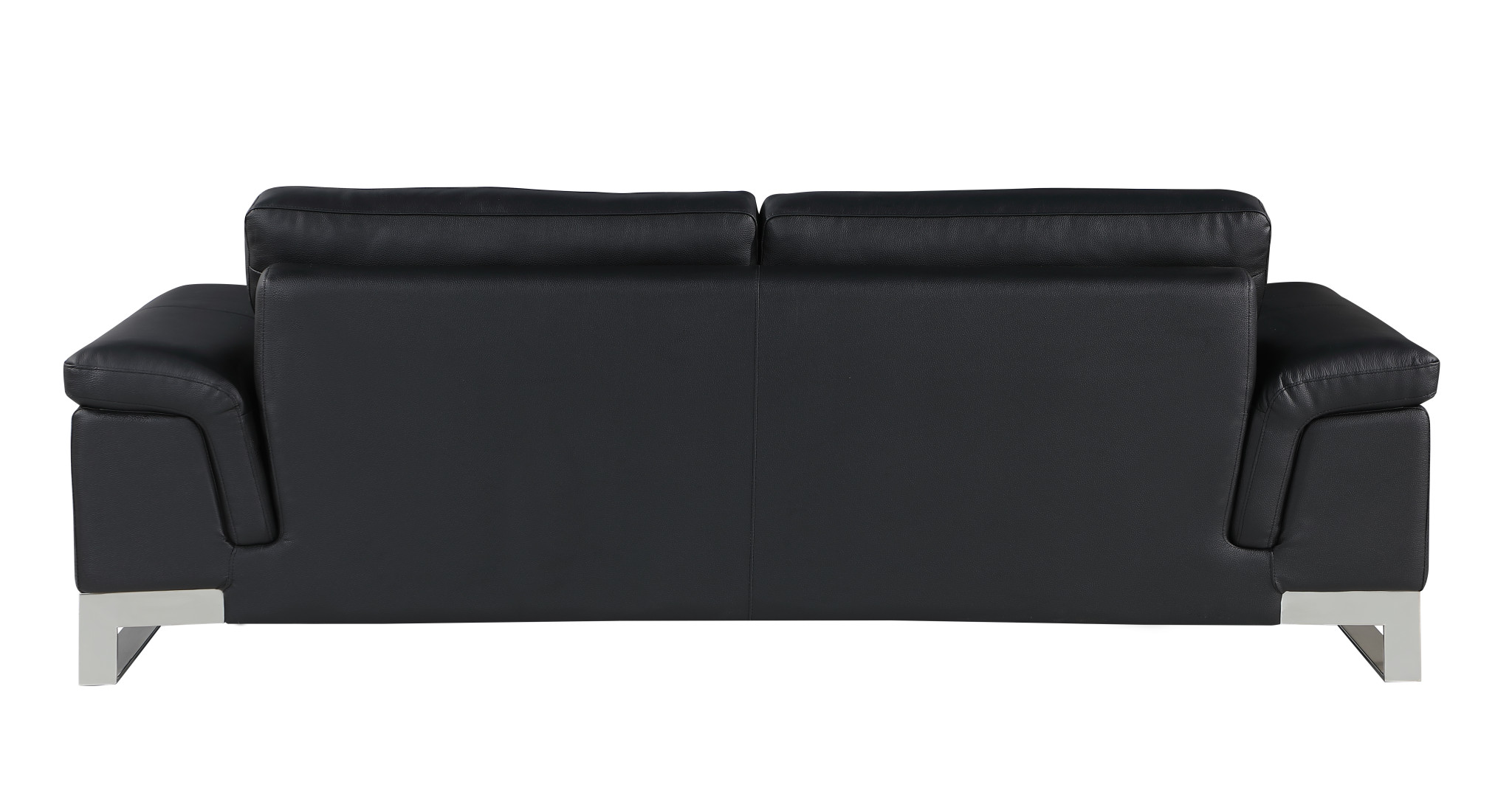 Two Piece Black Italian Leather Five Person Seating Set 14 Two Piece Black Italian Leather Five Person Seating Set
