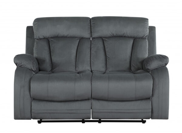 Gray Microsuede Reclining Sofa and Loveseat Set for 5