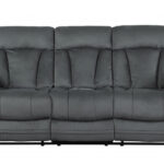 Gray Microsuede Reclining Sofa and Loveseat Set for 5