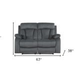 Gray Microsuede Reclining Sofa and Loveseat Set for 5