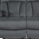 Gray Microsuede Reclining Sofa and Loveseat Set for 5