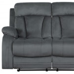 Gray Microsuede Reclining Sofa and Loveseat Set for 5