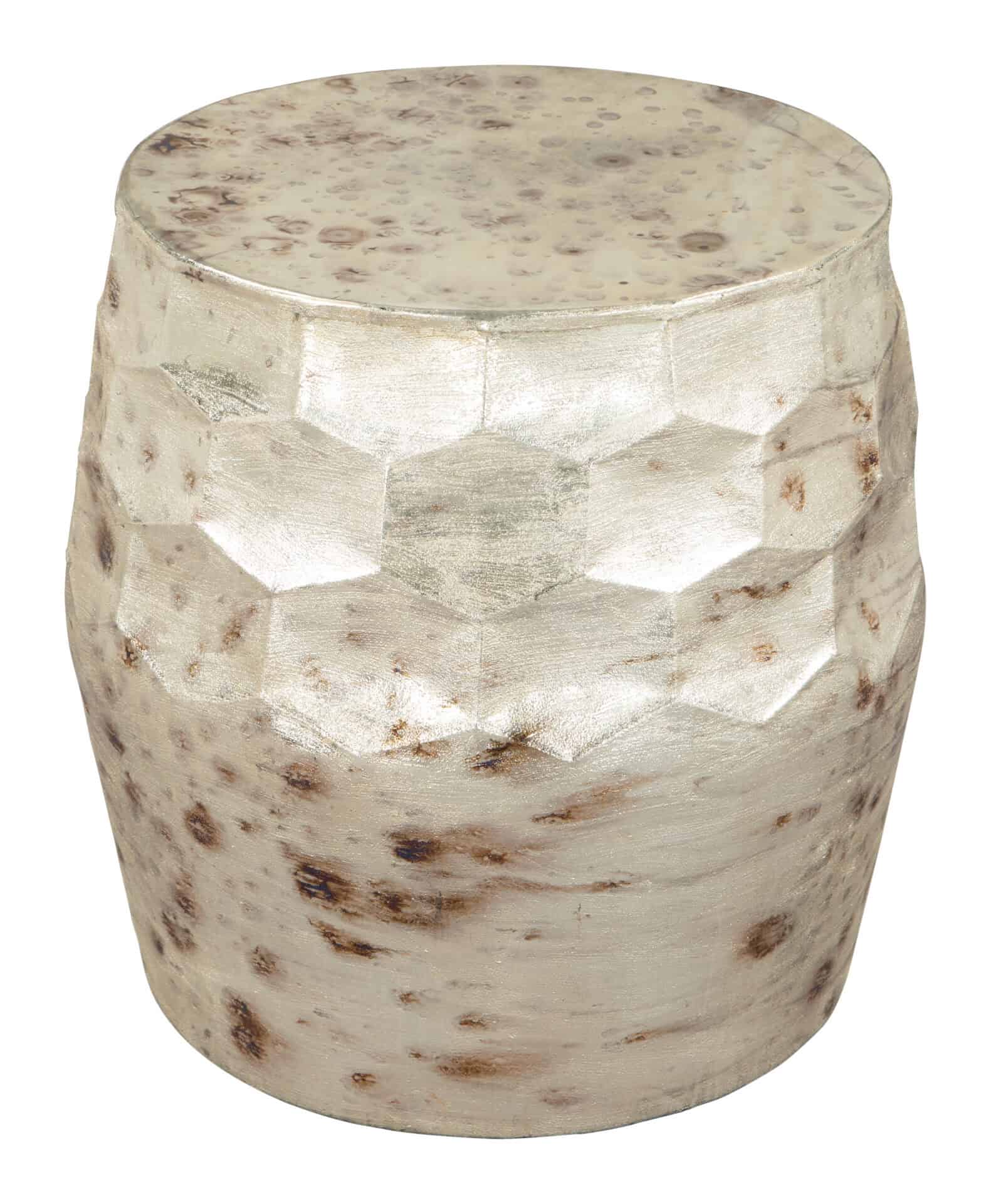 Antique Beige Round Side Table with Hand-Finished Versatile Design 3 Antique Beige Round Side Table with Hand-Finished Versatile Design - Image 3