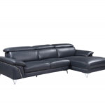 Navy Blue Italian Leather L-Shaped Sofa with Chaise Sectional 10 Navy Blue Italian Leather L-Shaped Sofa with Chaise Sectional