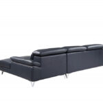 Navy Blue Italian Leather L-Shaped Sofa with Chaise Sectional 13 Navy Blue Italian Leather L-Shaped Sofa with Chaise Sectional