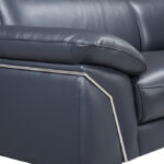 Navy Blue Italian Leather L-Shaped Sofa with Chaise Sectional 15 Navy Blue Italian Leather L-Shaped Sofa with Chaise Sectional