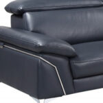 Navy Blue Italian Leather L-Shaped Sofa with Chaise Sectional 16 Navy Blue Italian Leather L-Shaped Sofa with Chaise Sectional