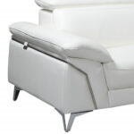 Italian White L-Shaped Leather Sectional Sofa with Chaise 16 Italian White L-Shaped Leather Sectional Sofa with Chaise
