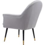 Gray Velvet Boho Accent Chair with Steel Legs and Armrest Support 16 Gray Velvet Boho Accent Chair with Steel Legs and Armrest Support