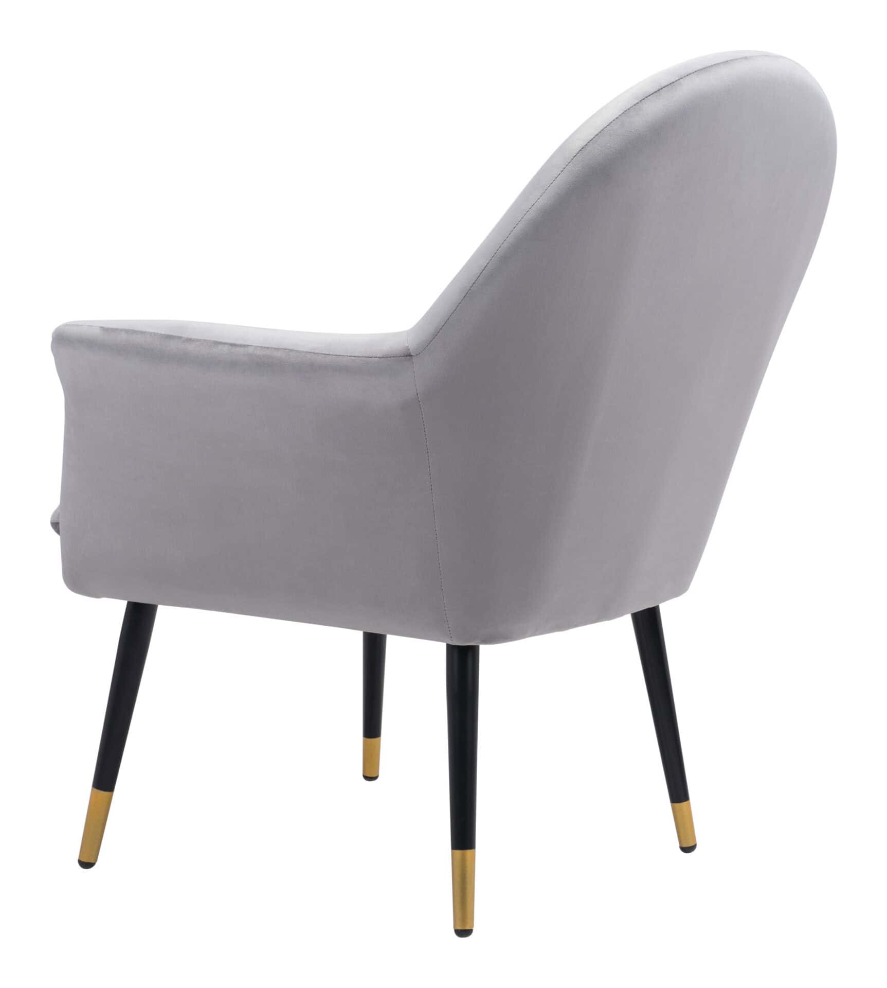 Gray Velvet Boho Accent Chair with Steel Legs and Armrest Support 7 Gray Velvet Boho Accent Chair with Steel Legs and Armrest Support - Image 7