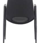 Black Faux Leather Dining Chair with Steel Frame and Armrests (Set of 2)